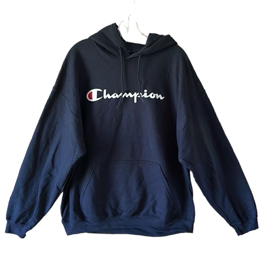 NEW Champion Mens Navy Blue Hoodie